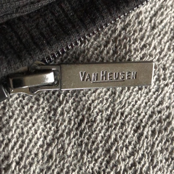 Van Heusen Zip Up Mens Sweater XL Grey/Black NWOT - Picture 9 of 11